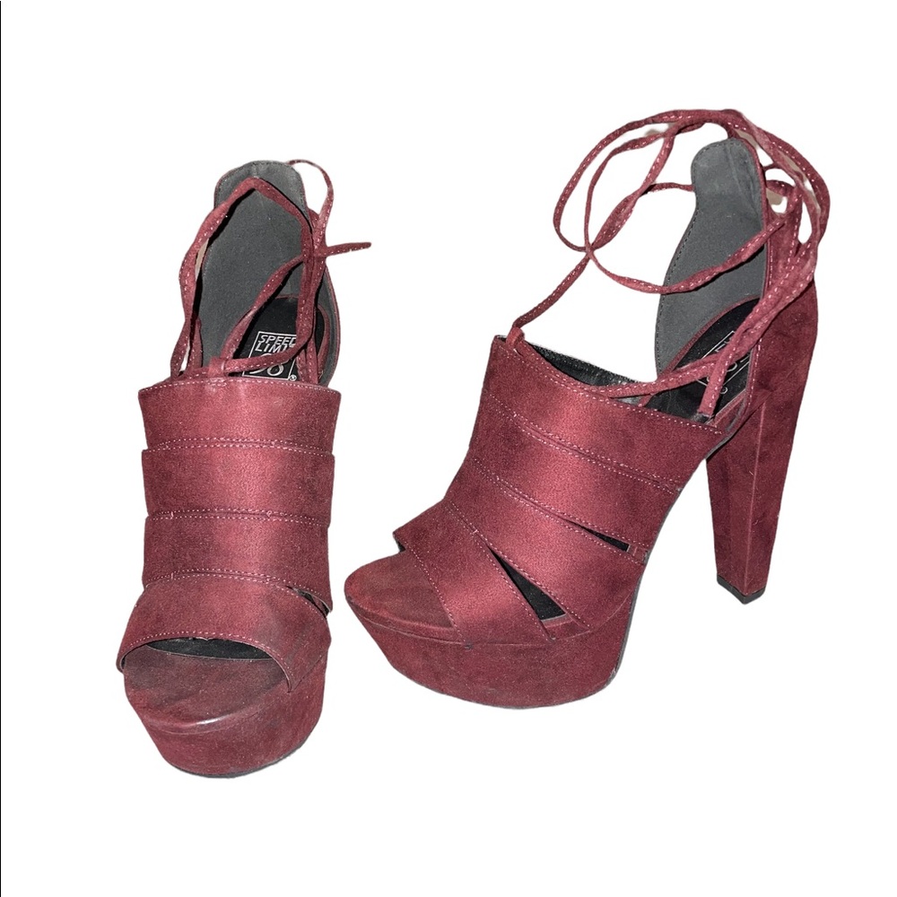 Maroon Platform Heels - image 2